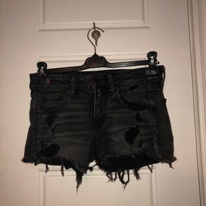 American Eagle black denim shorts